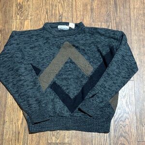 Vintage club international Men's Crewneck Sweater - Black and Brown
